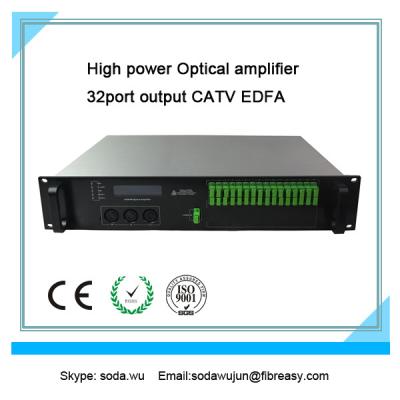 China fiber optical amplifier 2U rack  32 port  output CATV EDFA  19dBm each port output power for sale