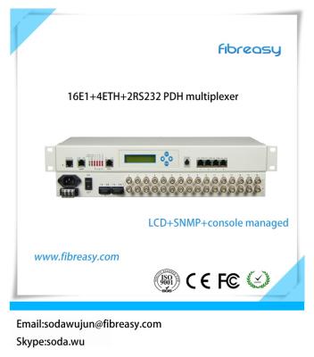 China optical modems 16e1 pdh mux  with 4FE 2RS232/422/485 Fiber Optical Dual Fiber 20km fiber optical Multiplexer for sale