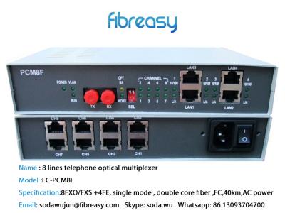 China 1~ 8 FXO FXS RS232，Ethernet （eth rate 100/1000m） Em fiber equipment for sale