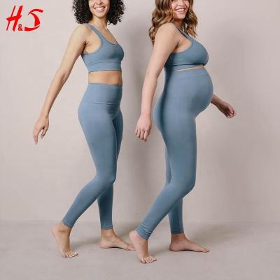 China Hotsell OEM Eco Breathable Custom Maternity Pants Pregnant Woman Seamless Breathable Pregnancy Clothes Sport Yoga Leggings For Pregnant for sale