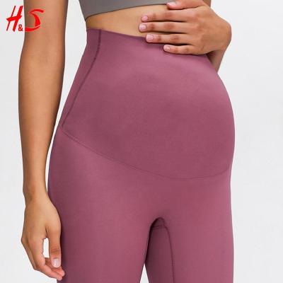 China Hotsell Breathable High Elasticity Sports Pants Maternity Yoga Clothes Seamless Pregnancy Leggings For Pregnant Women for sale