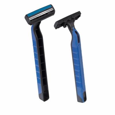 China New Twin Blade Color 2 Blade Rubber Disposable Razor For Shaving Acceptable Customized for sale