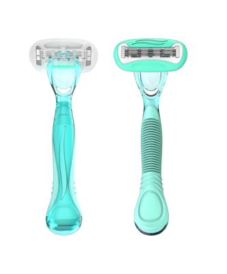 China high quality 4 blades rubber razor OEM services cheap women disposable razor for sale