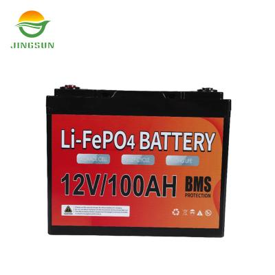 China Jingsun home appliances in common lithium iron phosphate battery 100ah 12v 50A lithium battery cells household energy storage lithium batteries for sale