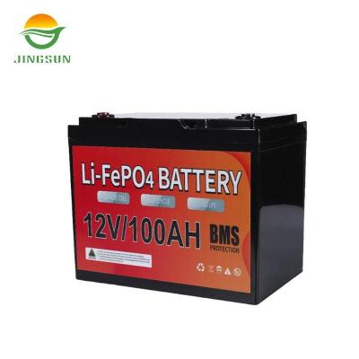 China Wholesale cheap household appliances Jingsun working voltage 10-14.6v lifepo4 12v 100ah shell lithium lifeo4 mental batteries for sale