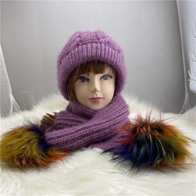 China COMMON COMMON Warmer Knitted Hat and Neck Scarf Set for sale