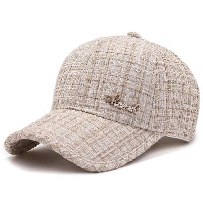 China New Trend COMMON Plaid Custom Baseball Cap Women Checked Casual Fashion Outdoor Hat for sale