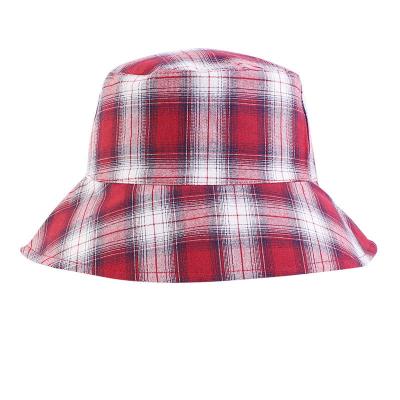 China 2022 New Arrival Luxury Black Plush Plaid Plush Cotton Quality Red Black Bucket Hat Unisex for sale