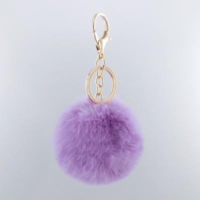 China Soft Hairy Fur Pom Pom Keychain Dangling Upholstery Wholesale Auto Upholstery Round Ball Pearl Cover Canvas Faux Rabbit Fur for sale