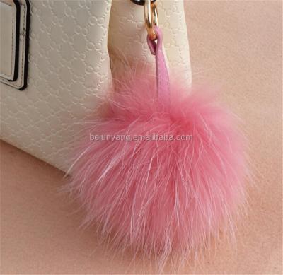 China Real Fur Ball Pom Pom With Alloy Strap 15cm Raccoon Fur Garment Large for sale