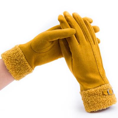 China Simple Custom Fashion Long Winter Women's Plain Winter Gloves Warm Touch Screen Gloves for sale