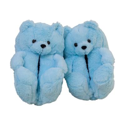 China CUSHIONING CUSHIONING New Arrival Bedroom Bear Home Slippers Hairy Fur Slides Shape Fuzzy Teddy Bear Slippers Shipping Quickly for sale