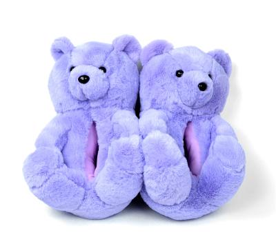 China CUSHIONING CUSHIONING wholesale multicolor teddy bear plush slippers with low price rainbow panda bear slippers for sale