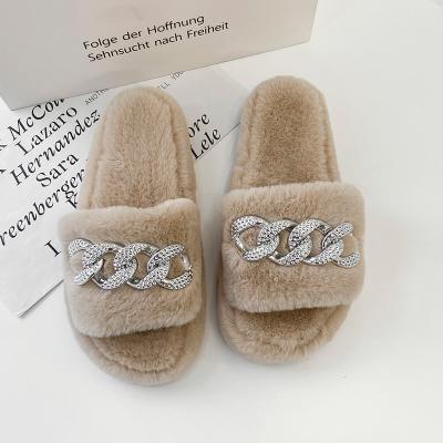 China CUSHIONING CUSHIONING Wholesale Women's Fur Sandals Ladies Slippers and Flat Sandals for sale