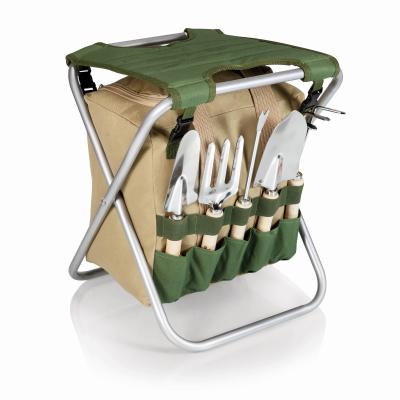 China Wholesale High Quality Portable Folding Garden Tool Kit Garden Tool Bag Chair With Garden Hand Tool for sale