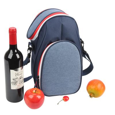 China Autumn Proof Shoulder Strap Wine Cooler Bag Insulated Soft Picnic Bag For 2 Person for sale