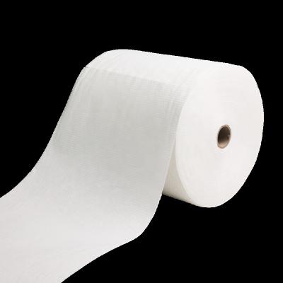 China Child safe spunlace 50%polyester 50% spunlace non woven fabric non woven squishy roll for making adult wet wipes for sale