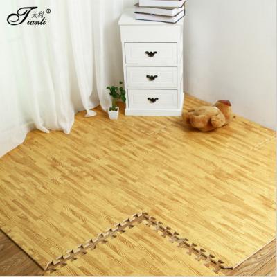 China Interlocking Mat Baby Kids Puzzle Play Mat EVA Floor Mat Sets Eco-friendly Wooden Child's Anti-skid Flooring for sale