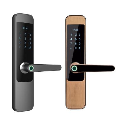 China Fingerprint Card Code Key Smart WiFi Deadbolt Automated Door Locks Remote Control Blue--Safe Smart Tooth App Lock For Home for sale