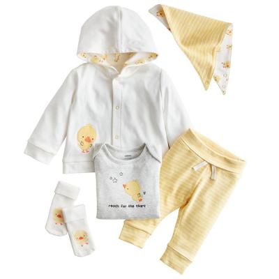 China Custom 100% Cotton Babi Girls Winter Warm Newborn Wear Costume 100% Infant Baby Clothing Set for sale