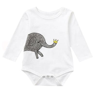 China Spandex/Cotton Baby Clothes Newborn Infant One Piece Long Sleeve Jumpsuit White Cotton Baby Romper for sale