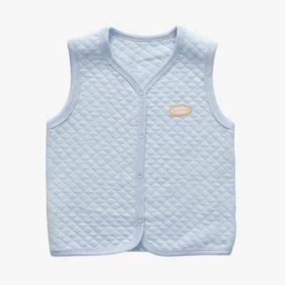 China Casual Single Knitting Pattern Plain Cotton Baby Vest Waistcoat for sale