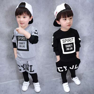 China Casual Spring Autumn Long Sleeved Fashion 2pcs Kids Clothing Set Boy Dressing Set for sale