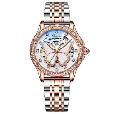 China New Fashion Day/Date Ladies Watch Automatic Mechanical Watch Luminous Waterproof Solid Steel Band Cavity for sale