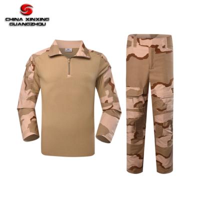 China Breathable Military Tactical Frog Suit Cotton Polyester Camouflage Desert Three Color Desert Uniform for sale