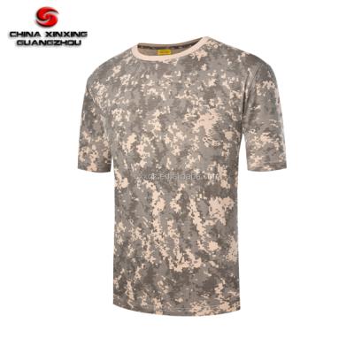 China Tactical Round Neck Camouflage Digital Anti-pilling T-shirt Army T-shirt Gray Cotton T-shirt for sale