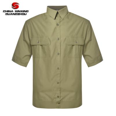 China Olive Green Military Work Sleeve Anti-Pilling Shirt Men's Military Shirt Short Military Suit Shirt for sale