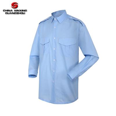 China TC 65/35 Sky Blue Anti-Shrink Summer Autumn Long Sleeve Shirt For Men for sale