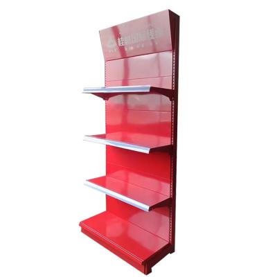 China Single Side Gondola Store Shelving Metal Yellow Supermarket Storage Racks for sale