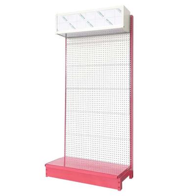 China gondola shelving shoe display gondola shelving wire mesh back supermarket gondola shelf cosmetic shelf for sale