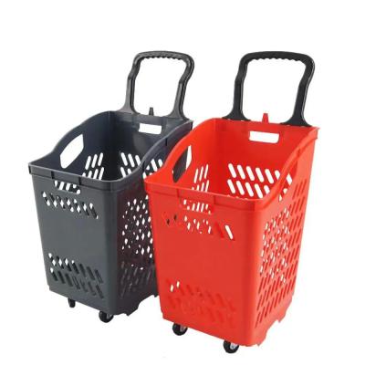 China 70 liter capacity red trolley and shopping basket  retail store  for sale for sale