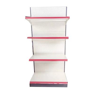 China White Storage Shelf Rack Supermarket Metal Display Racks Medium Duty for sale