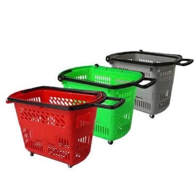 China Supermarket Shopping Cart Trolley Shopping Cart Supermarkets Folding Shopping Basket with Wheels for sale