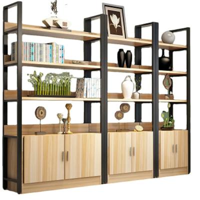 China Simple free Supermarket Shelves Display Cabinets Multi-Storey Steel Wood Storage Shelves for sale