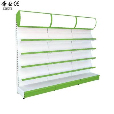 China Xingye Factory Custom Size Metallic Retail Display Shelf Supermarket Shelving Retail Store Shelving for sale