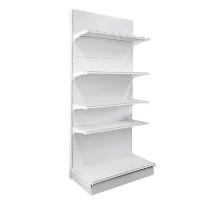 China Factory Customized Size Thickness Color Detachable column supermarket shelf single side white gondola shelf grocery shelf for sale