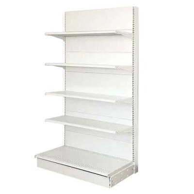 China Factory Custom Size Color logo white supermarket convenience store display rack detachable gondola rack for sale