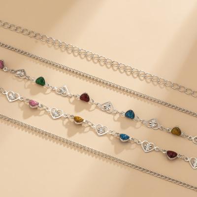 China TRENDY Europe Simple Heart Shape Body Chain And American Fashion Jewelry Waist Chain For Women Daily Wear for sale