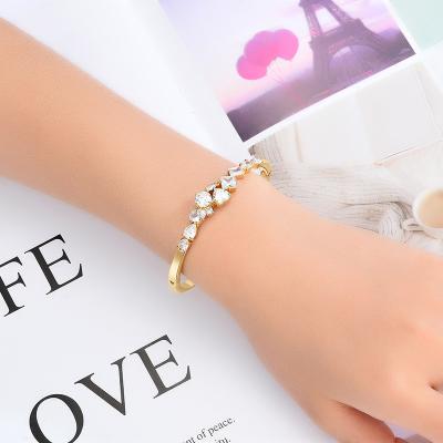 China New design Diamond Jewelry Bracelet Alloy Zircon Crystal Diamond Bangle For Women Jewelry hot sale fashion TRENDY for sale