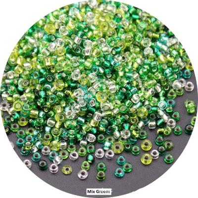 China Jewelry Making 2mm High Quality Silver Line Glass Seed Beads Transparent Color Round Shape Crystal Glass Beads for sale