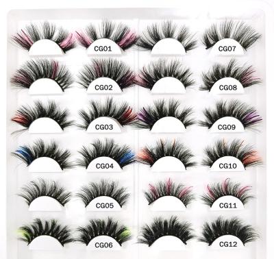 China Natural Soft Wholesale Fan Color Wholesale Private Label Eyelash Extension False Eyelash Mink Lashes for sale