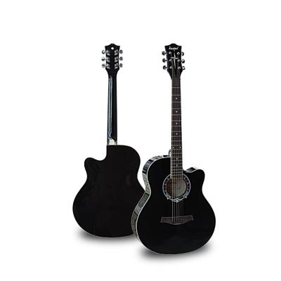 China Basswood 40 inch acoustic guitar all basswood folk guitar acoustic guitar can add electric box cross border export special stock for sale