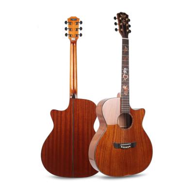 China Mahogany China factory wholesale high quality 40 inch peach core single board acoustic guitar support OEM customization for sale