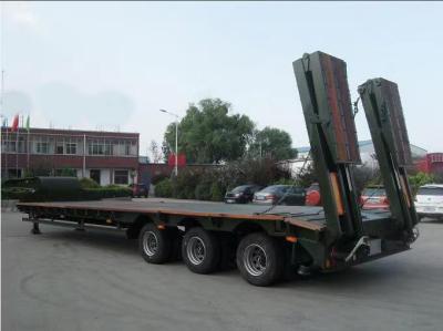 China Tread 2180mm Van-type Hydraulic Steering 3 Axles Lowbed Semi Trailer for Oversized Cargo for sale