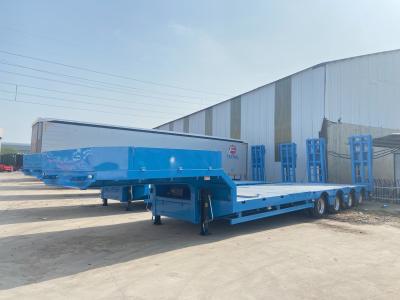 China 30-100 Tons Van-type Flatbed Semi Trailer with 3 Axles Multi Function Skeleton Trailer for sale