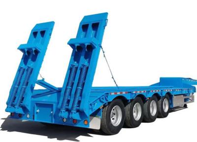 China 4 Axle Low Loader 60-100 Tons Trailer Lowbed Semi Trailer with Jost E100 Landing Gear for sale